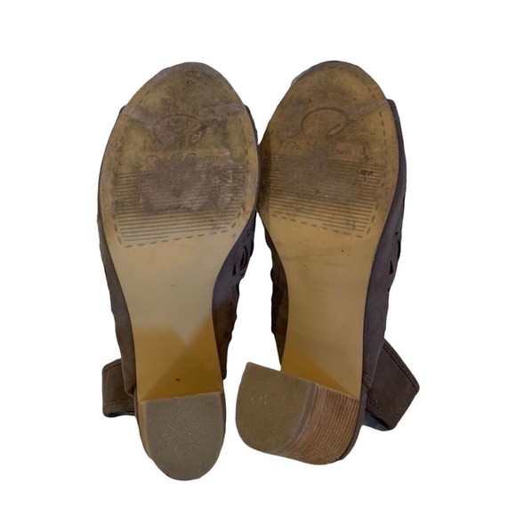 David Aaron Perforated Peep Toe Booties Taupe Size 7.5 - Picture 6 of 8